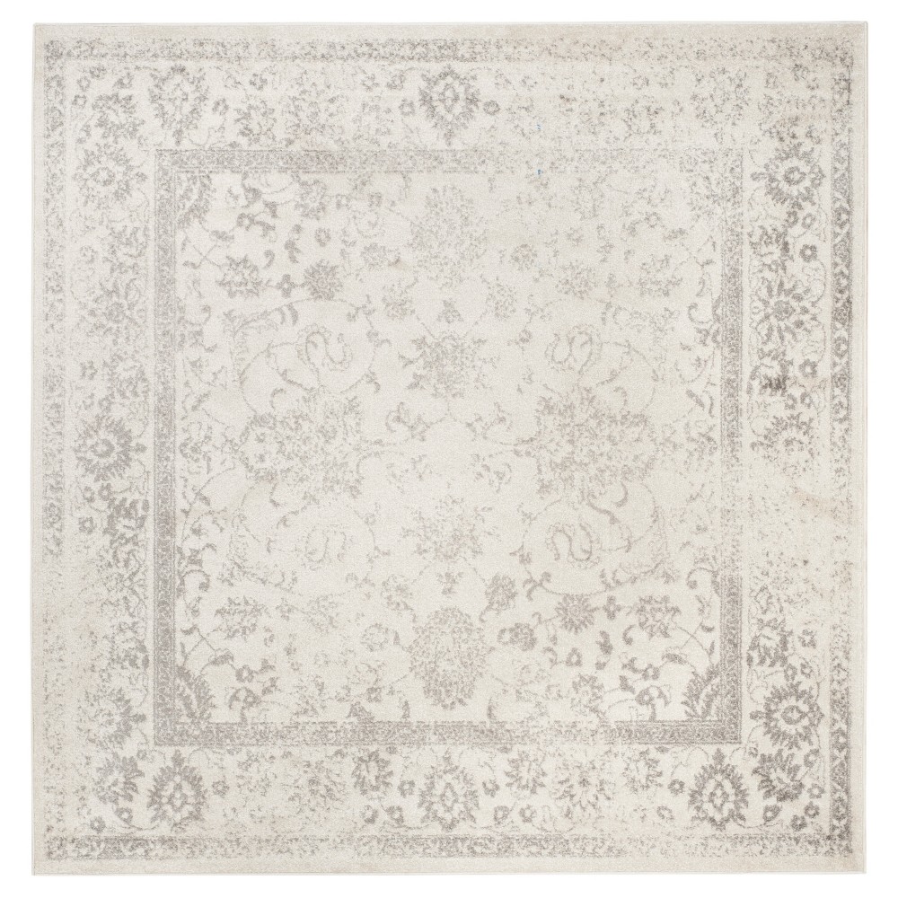  Reid Area Rug Ivory/Silver Square