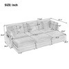 112.6" Modern Corduroy Modular Sectional Sofa Bed with Side Storage Pockets & Three Movable Ottomans - 3 of 4