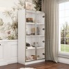 Famapy Display Cabinet All Multipurpose Storage Bookcase with Glass Doors and Shelves Buffet LED Light - 3 of 4