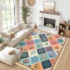 Washable Modern Floral Rug - Non-Slip Lightweight Thin Carpet, Non-Shedding Soft Low Pile Floor Cover for Bedroom Living Room - 4 of 4