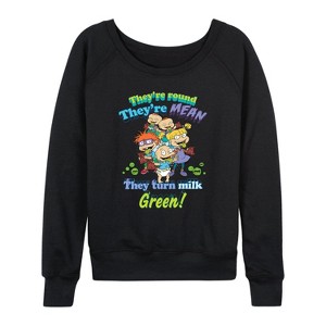 Women's - Rugrats - They're Round, They're Mean Lightweight French Terry Wide Neck Long Sleeve Shirt - 1 of 4