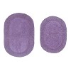 Double Ruffle Bathroom Rugs Set, Washable Rug, Extra Soft and Absorbent bath Rug, Kitchen Mat, Bath Mat Set,Non-Slip, 2 Pcs Set(S+M), Purple - 2 of 4