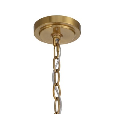 Soft Gold 32" Ring Chandelier with Clear Crystal Glass Shades