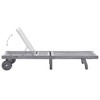 vidaXL Patio Sun Lounger with Cushion Gray Solid Wood Acacia - 3 of 4