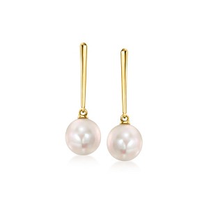 Pure Collection by Ross-Simons Italian 6-6.5mm Cultured Pearl Drop Earrings in 14kt Yellow Gold - 1 of 3