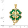 Black Bow Jewelry 14k Yellow Gold & Green Acrylic Four Leaf Clover Pendant, 19mm - 4 of 4