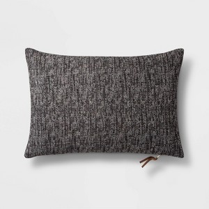 Woven Lumbar Pillow with Exposed Zipper Black - Project 62