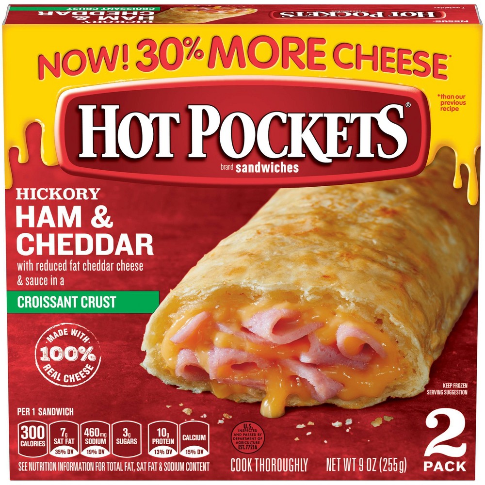 UPC 043695056327 product image for Nestle Hot Pockets Hickory Ham & Cheddar Frozen Croissant Crust - 9oz | upcitemdb.com