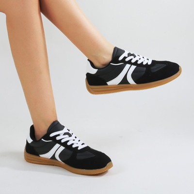 Женские кроссовки BERNESS Women's Lorna Stripe Suede Accents Retro Sneakers Beige 8 — фото 8