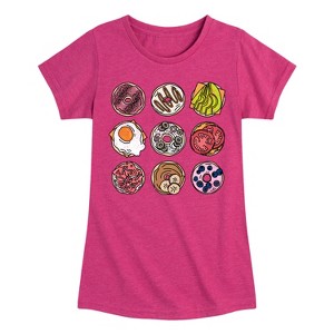 Girls' - Instant Message - Bagel Grid Fitted Short Sleeve Graphic T-Shirt - 1 of 4