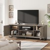 63" Farmhouse TV Stand for 75" TVs, Media Console with Metal Legs & Adjustable Shelves for Living Room - 2 of 4