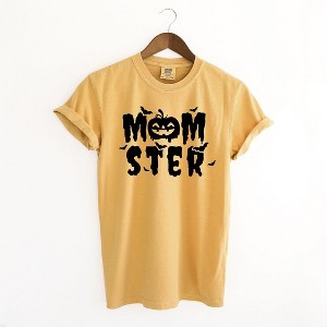 Simply Sage Market Women's Momster Pumpkin Short Sleeve Garment Dyed Tee - 1 of 2