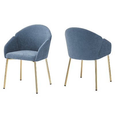 GDFStudio Catherine Upholstered Iron Frame Round Back Dining Chair