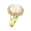Ross-Simons 12-12.5mm Cultured Mabe Pearl and .26 ct. t.w. Diamond Ring in 14k Yellow Gold - 3 of 4