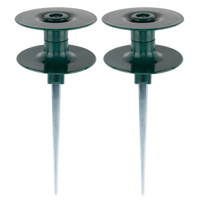 Infurnic 10 Inch Hose Nozzles and Wands Garden Hose Guide Spike, Rust Free Zink Sturdy Metal Stake for Plant Protection Greenhouse, Yard Lawn, 2PCS