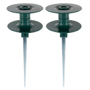 Infurnic 10 Inch Hose Nozzles and Wands Garden Hose Guide Spike, Rust Free Zink Sturdy Metal Stake for Plant Protection Greenhouse, Yard Lawn, 2PCS - 1 of 4