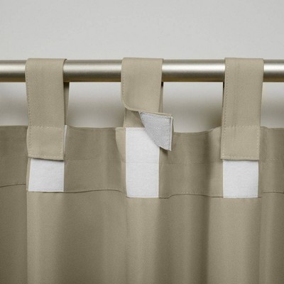 Taupe Polyester Light-Filtering Tab Top Curtain Panels, 54" x 63"