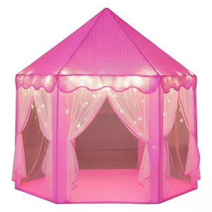 Etokfoks Girls Princess Castle Play Tent Hexagon Fairy House 1 Piece Pink Indoor Outdoor Playhouse for Kids 48 x 52 Inches - 1 of 4