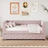 Whisen Twin Size Upholstered Velvet Tufted Daybed with Trundle - 2 of 4
