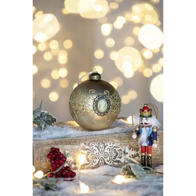 YOOCOZZ Unique Household Christmas Decor, Party Accessories-Set of 6, 3.9"  Xmas Ball Ornaments, Glass Decorative Hanging Ball Xmas Tree Ornaments