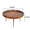 Royal Hampton Round Mango Wood Coffee Table With Splayed Metal Legs - 2 of 4