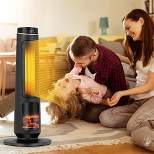 Costway 1500W Electric Space Heater PTC Fast Heating Ceramic Heater 3D Realistic Flame Black
