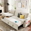 84 Inch Sleeper Sofa Couch for Living Room, L-Shaped Sofa, Convertible Pull Out Sofa Bed with Storage, Charging Station Chenille - 3 of 4