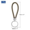 Unique Bargains Braided PU Leather Car Wallet Keychain with Stainless Steel Key Rings 2 Pcs - 2 of 3