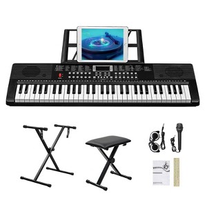 Karl Home 61 Keys Keyboard Piano with X Stand, Bench, Built In Speakers for Beginners, for Beginners - 1 of 4