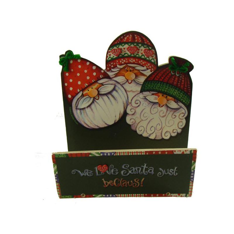 Northlight Club Pack of 72 Green and Red 'We Love Santa Just Be Claus' Christmas Greeting Card Holders 7.5", 1 of 2