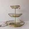 3-Tiered Basket Riser Brass Metal with Jute Tassel by Foreside Home & Garden - 2 of 4
