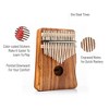 Unokki Kalimba 17 Key Thumb Piano Koa Acacia Wood Mbira, Lightweight & Durable | Includes Waterproof Case, Hand Rest - 4 of 4