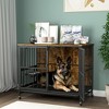 Dog Crate Furniture, Dog Crate for Large Medium Dogs, Wooden Dog Kennel End Table, 37.8" Dog Cage Large Dogs with Wheel & with Flip-Top - 2 of 4