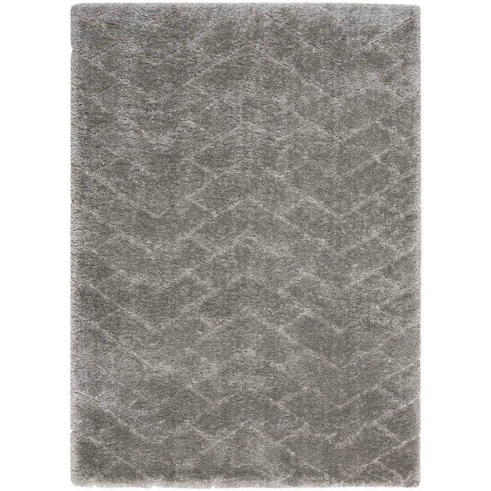 Photos - Area Rug Nourison 4'x6' Dreamy Shag Chevron Machine Woven Indoor  Gray 