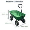 Garden Wheelbarrow Cart with 4 Wheels, Heavy-Duty Utility Wagon, 600 lb Capacity, Dump Feature, Green - 4 of 4