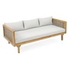 VisioGear Daybed, 3 Seater Daybed Conversation Set with Rattan Arms, Grey, 67.5"*32"*24.25" - 4 of 4