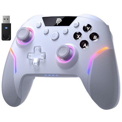 Aukfa X20 Wireless RGB Controller - Hall Effect Stick, Gyro for PC/Switch/Steam/Android, White