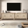 4-Door Vintage Storage Cabinet Rustic American Sideboard Farmhouse Credenza Wood Buffet Accent Cabinet, Symmetrical Sunburst Door Design-ModernLuxe - 2 of 4
