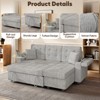84 Inch Sleeper Sofa Couch, L-Shaped Sofa, Convertible Pull Out Sofa Bed with Storage, Side Table,Cup Holder, Modern Sectional Sofa，Gray - 3 of 4