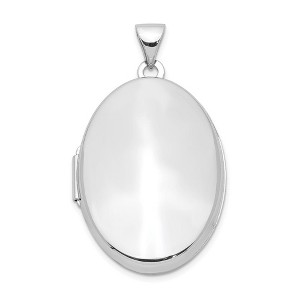 Black Bow Jewelry Sterling Silver Polished Domed Oval Locket, 26mm - 1 of 4