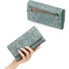 FATMOON Women’s Wallet-RFID Blocking Long Clutch Ladies Purse - Vegan Leather Embossed Flower Design, 12 Card Slots & Zippered Pockets - 2 of 4