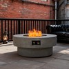BAOURE 34-inch Round Propane Fire Pit Table, 50,000 BTU Outdoor Firepit with Cement Texture Design & Matching Lid - 2 of 4