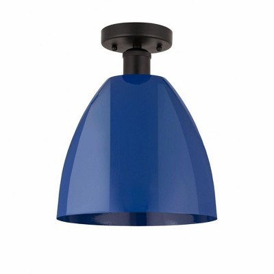 Plymouth Dome - 1 Light Semi-Flush Mount In Industrial Style-12.88 Inches Tall and 9 Inches Wide