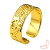 Women's Gold - Toned Copper Plain Ring with Floral Carvings - Classic Style - 2 of 4