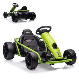 24V Electric Go Kart for Kids 8-12, Drift Kart Car w/Dual 300W Motors, 8MPH, Music, Slow Start, Seatbelt, Racing Toy - 1 of 4