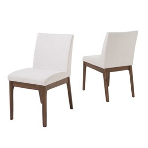 Kwame Dining Chair (Set of 2) - Light Beige/Walnut - Christopher Knight Home, Beige/Brown