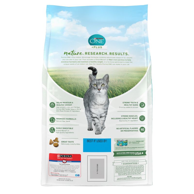 Purina ONE Indoor Advantage Natural Dry Cat Food with Turkey for Indoor Cats, 4 of 12