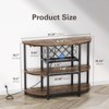Zarler 4-Tier Bar Cabinet with Power Outlet, Bar Cabinet with LED, Liquor Stand with Lights, Metal Mini Bar Table, 47.3"x15.8"x 36", Black/Brown/Gray - 3 of 4