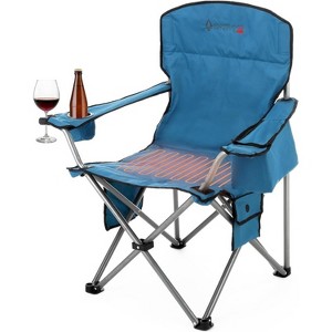 Arrowhead Outdoor Portable Heated Folding Camping Chair w/ 6-Can Cooler, 3 Heat Settings, Supports up to 330lbs (Ocean Blue) - 1 of 4