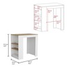 NicBex Kitchen Island Cart with 3 Side Shelves,Kitchen Island with Storage and Large Work Top,Modern Kitchen Cart,Island Table for Kitchen - 3 of 4
